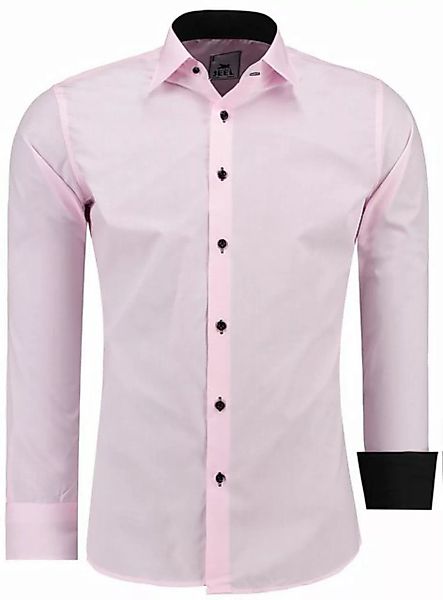 JEEL Businesshemd JH12105 Slim Fit Langarm Herren Hemd mit farblich abgeset günstig online kaufen