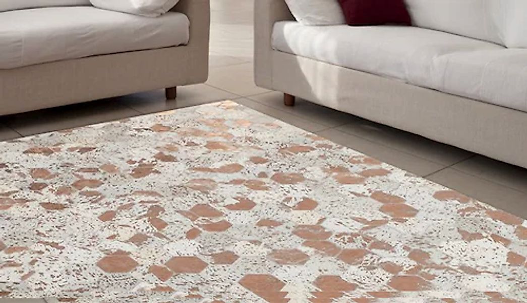 my home Lederteppich »Zeno«, rechteckig, 8 mm Höhe, Wohnzimmer günstig online kaufen
