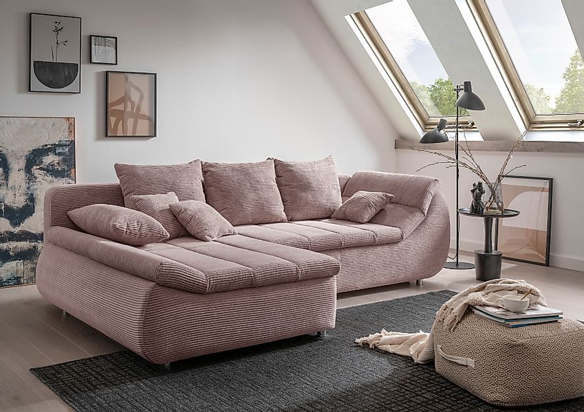 Home affaire Ecksofa »Imola, bequem, aktuelle Steppung im Sitz, L-Form, Bre günstig online kaufen