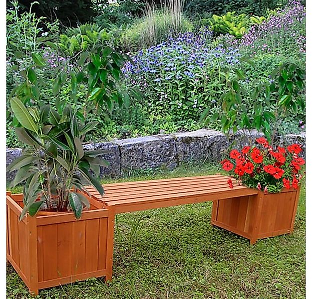 Mucola Gartenbank Gartenbank mit 2 Blumenkästen Garten Bank 2in1 Blumenkast günstig online kaufen