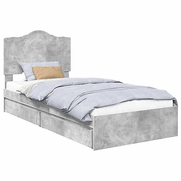 vidaXL Stauraumbett Betongrau 100 x 200 cm Holzwerkstoff 3413537 günstig online kaufen
