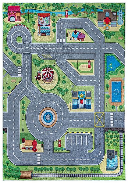 Mazovia Kinderteppich Kinderteppich Kinderzimmerteppich Straße Stadt Straße günstig online kaufen