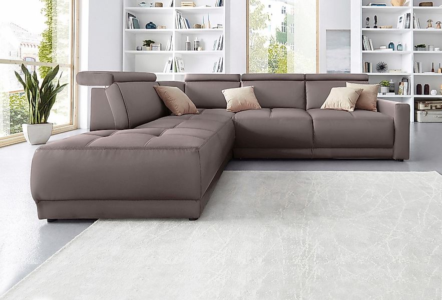 DOMO collection Ecksofa "Ava, moderne Sitzheftung mit toller Doppelnaht, ko günstig online kaufen