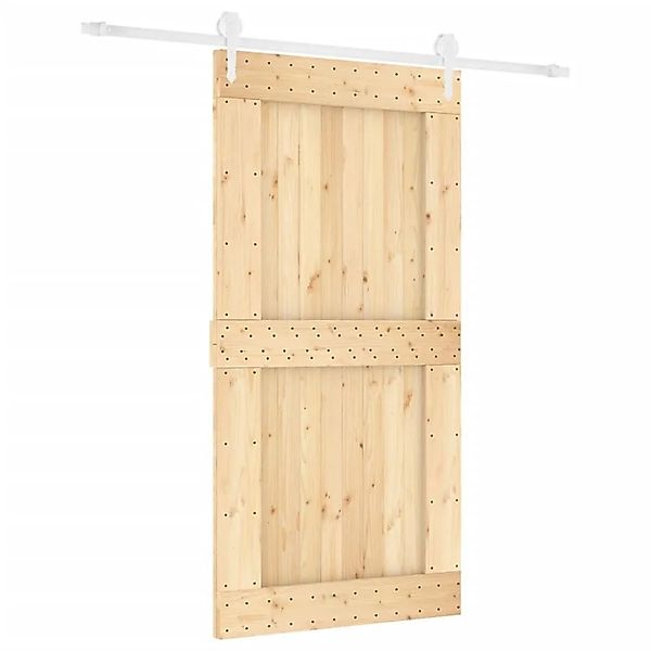 vidaXL Schiebetür mit Beschlag 100x210 cm Massivholz Kiefer 3203265 günstig online kaufen