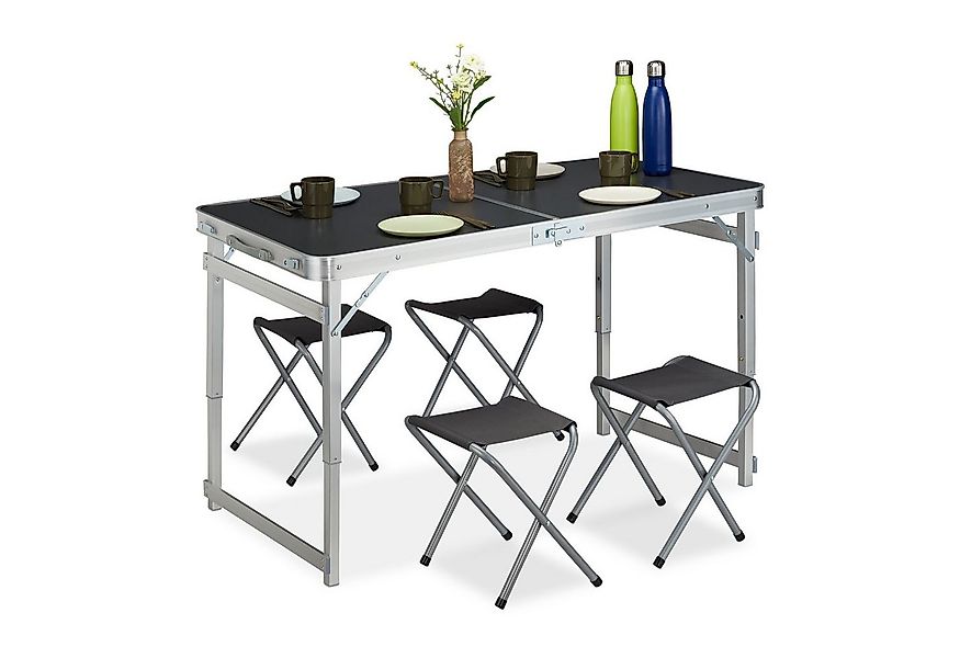 relaxdays Bierzeltgarnitur Campingtisch Set günstig online kaufen