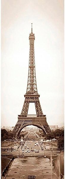 living walls Fototapete "Eiffelturm Paris" glatt Fototapete Eiffelturm Brau günstig online kaufen