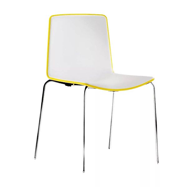 Pedrali - Tweet 890 Bi-Color Stuhl - gelb/weiß/HxBxT 80.5x54x52.5cm/Gestell günstig online kaufen