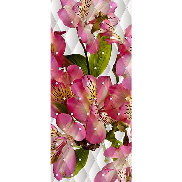 Sanders & Sanders Poster Blumen Rosa Grün und Weiß 90 x 202 cm 600836 günstig online kaufen