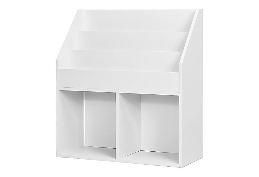 COSTWAY Bücherregal, Kinder, mit Fächern & 2 Ablagen, Holz, 70x30x80cm, wei günstig online kaufen