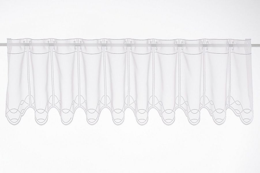 Gardinen Kranzusch Scheibengardine Stickerei auf Voile, Stangendurchzug, tr günstig online kaufen