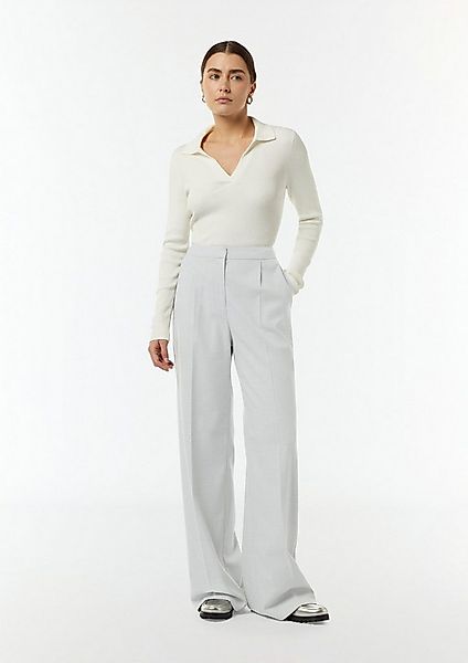 comma Chinos Hose Wide-Leg-Hose aus fließendem Flanell günstig online kaufen