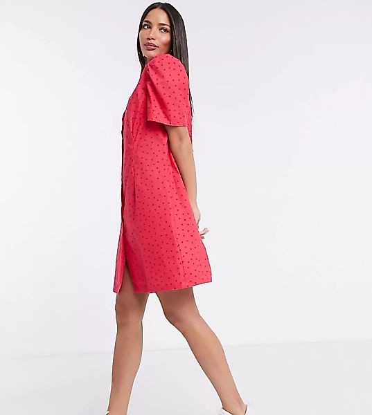 Glamorous Tall – Mini-Hemdkleid mit Erdbeermuster-Rosa günstig online kaufen
