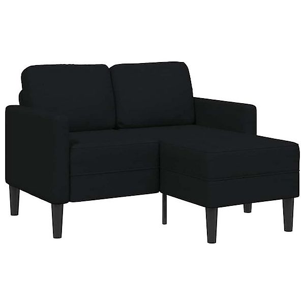 vidaXL Sofa 2-Sitzer-Sofa mit Chaiselongue L-Form Schwarz 125 cm Stoff günstig online kaufen