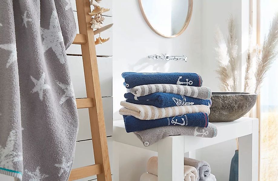 Dyckhoff Handtuch Set »Maritim, Sea Stripe«, Set, 3 tlg., Frottier, 2 Handt günstig online kaufen
