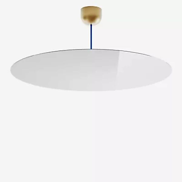 Luceplan Millimetro Pendelleuchte LED, messing/blau - H. 33 cm - ø85 - Phas günstig online kaufen