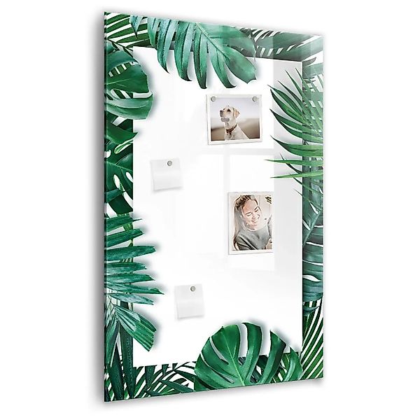 Tulup Glasmagnettafel Monstera Rahmen 60x90 cm Glastafel Magnetisch Beschre günstig online kaufen