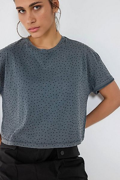 No Matter What T-Shirt Crop-T-Shirt mit Steinverzierungen günstig online kaufen