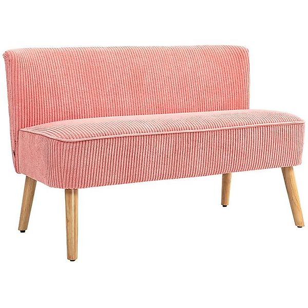 HOMCOM 2-Sitzer Cordartiges Polyester Schaumstoff, Zweisitzer Sofa 1 Teile, günstig online kaufen