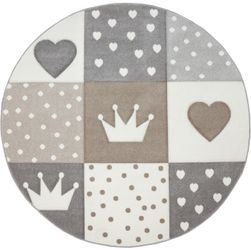 Paco Home Kinderteppich "Cosmo 339" rund 16 mm Höhe Kurzflor, Pastell-Farbe günstig online kaufen