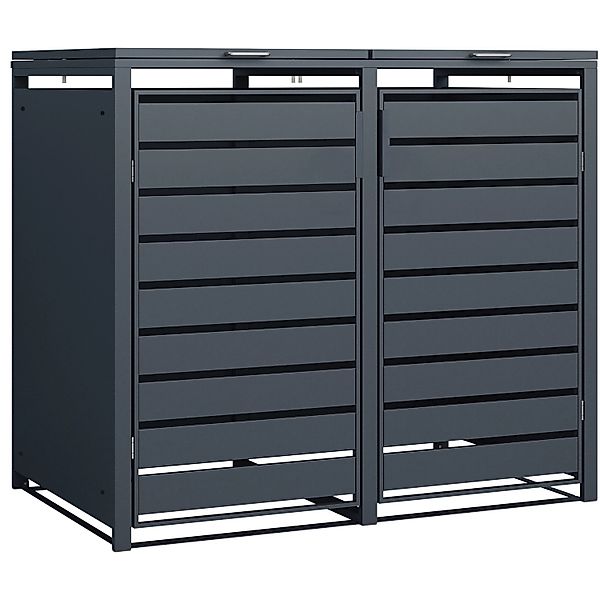 Westmann Mülltonnenbox Kubus Metall 2er Box 240 l Anthrazit 116 x 132 x 80 günstig online kaufen