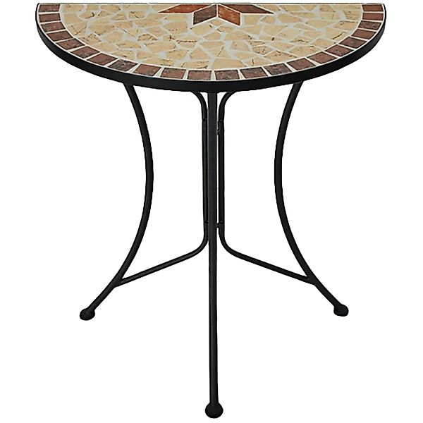 Garden Pleasure Gartentisch AMARILLO Halbrund Schwarz 30 cm x 60 cm günstig online kaufen
