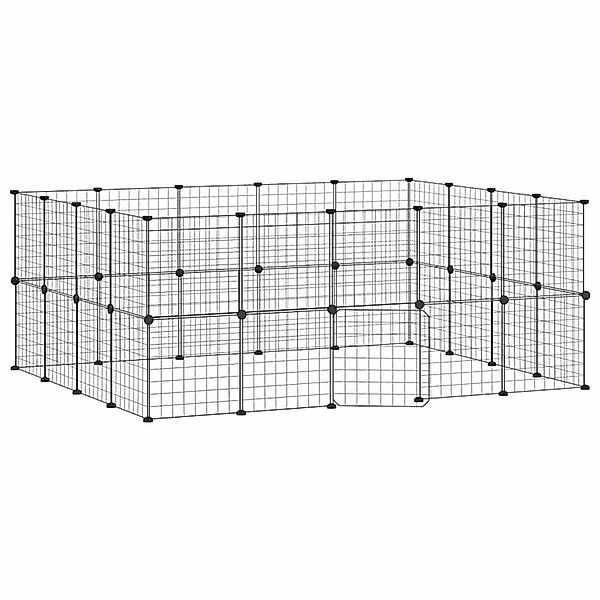 vidaXL 36-Tlg Haustierkäfig mit Tür Schwarz 35x35 cm Stahl Modell 7 günstig online kaufen