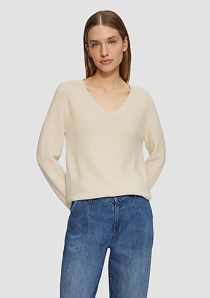 s.Oliver Strickpullover Gerippter Strickpullover aus Baumwollmix günstig online kaufen