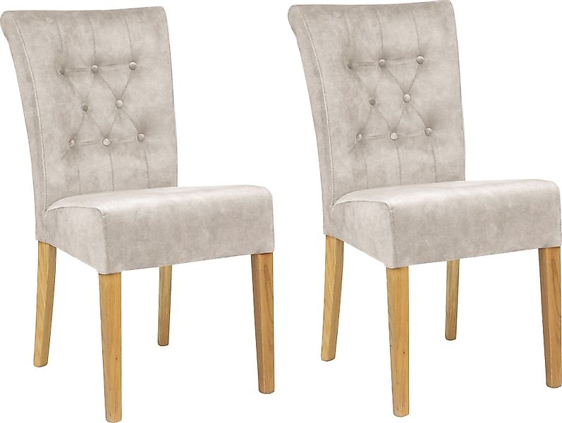 Home affaire Polsterstuhl "Queen" (Set) 2 Stk.Esszimmerstuhl mit Knopfheftu günstig online kaufen