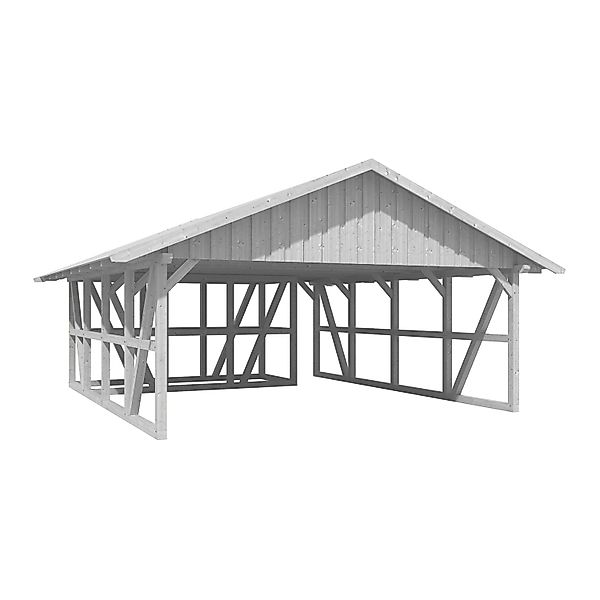 Skan Holz Carport Schwarzwald m. Dachschalung u. Abstellr. B 684 x 772 cm W günstig online kaufen