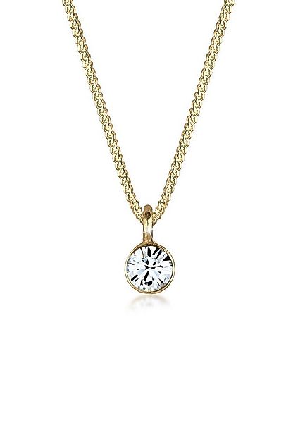 Elli Kette mit Anhänger Solitär Rund 925 Silber, mit Kristallen von Swarovs günstig online kaufen