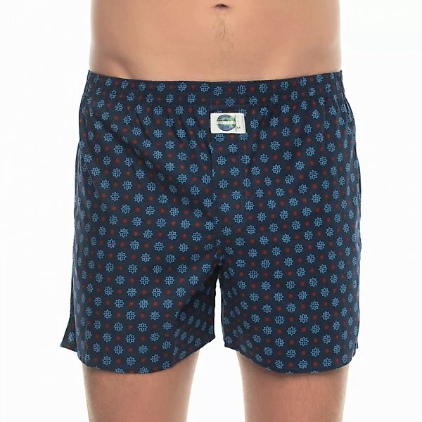 D.E.A.L International Boxershorts Blau mit floralem All-Over Print günstig online kaufen