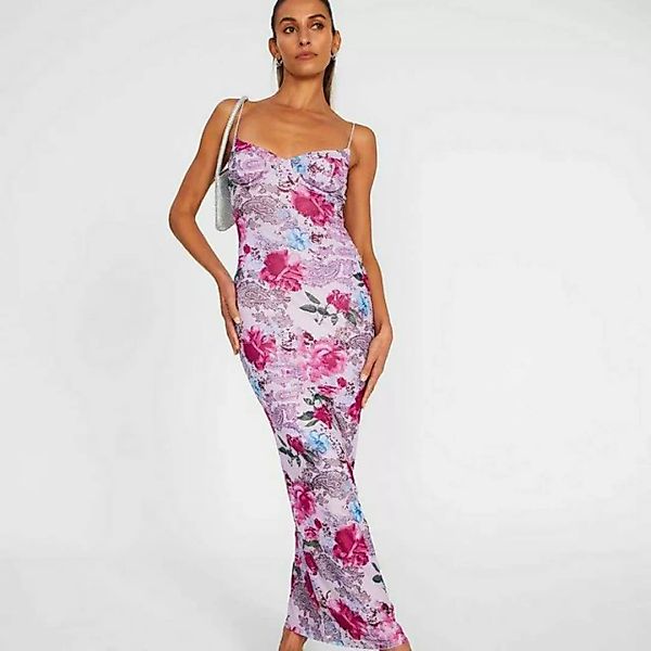 ZWY Sommerkleid Sexy Strapskleid mit bedrucktem, engem, ärmellosem Rock (Är günstig online kaufen