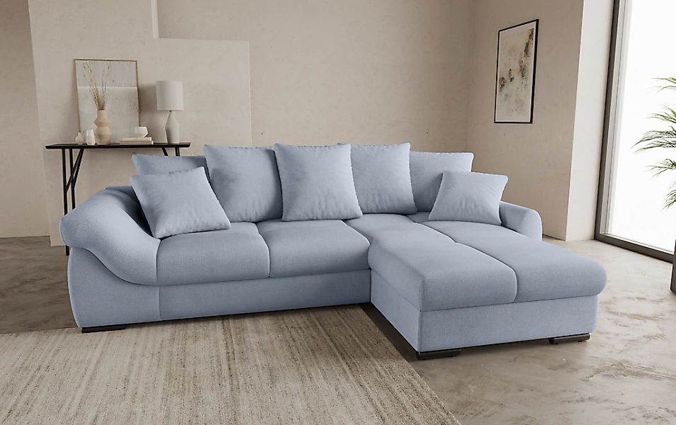 Mr. Couch Ecksofa »Livorno DuraFlex L-Form«, inkl. Hochschläfer-Bettauszug, günstig online kaufen