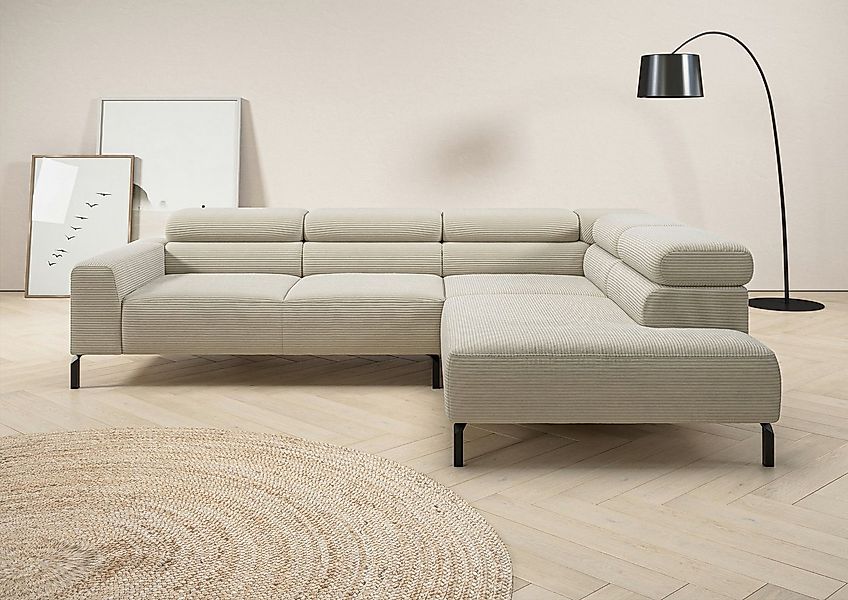 Places of Style Ecksofa "Antonelli, L-Form, inkl. Kopfteilverstellung, Brei günstig online kaufen