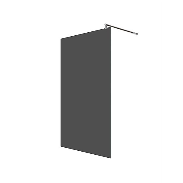 Glaszentrum Hagen 138x200cm Walk in Duschwand Grauglas - Rundhalter günstig online kaufen