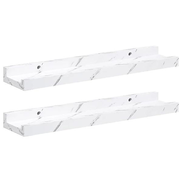 vidaXL Wandregal 2 Stk Weiß Marmor 40 x 9 x 3 cm Holzwerkstoff 42020021 günstig online kaufen