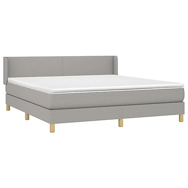 vidaXL Boxspringbett mit Matratze Hellgrau 160x200 cm Stoff 3130121 günstig online kaufen