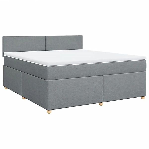 vidaXL Boxspringbett mit Matratze Hellgrau 180x200 cm Stoff 3286752 günstig online kaufen