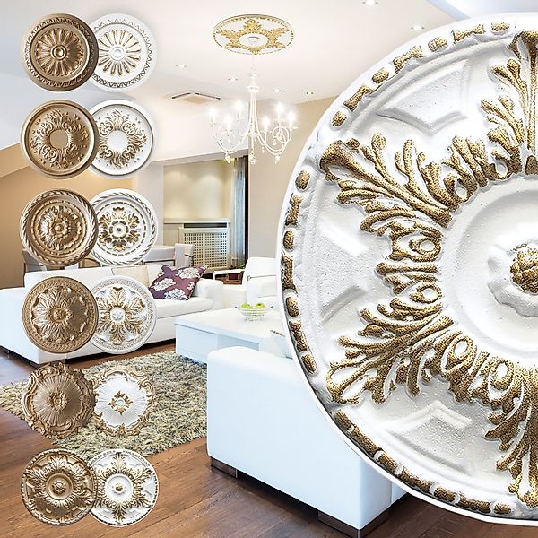 marbet design Wanddekoobjekt R-02 Gold (Stuckrosette günstig online kaufen