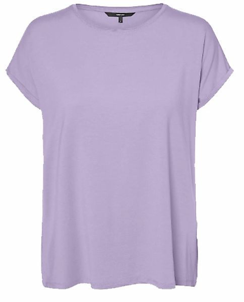 Vero Moda Rundhalsshirt "VMAVA PLAIN SS TOP GAJRS NOOS" Materialmix, regula günstig online kaufen