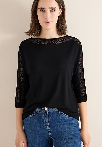 Cecil 3/4-Arm-Shirt mit Mesh-Details günstig online kaufen