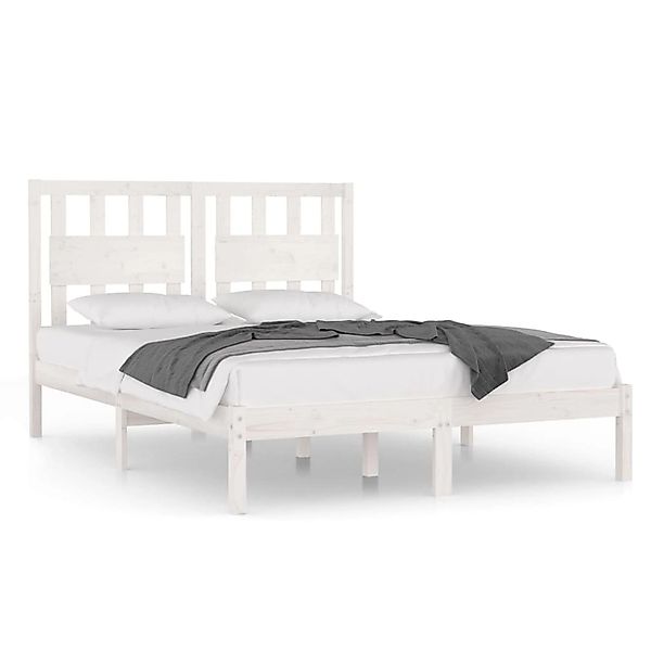 vidaXL Bettgestell Massivholzbett Weiß Kiefer 200x200 cm Bett Bettgestell D günstig online kaufen