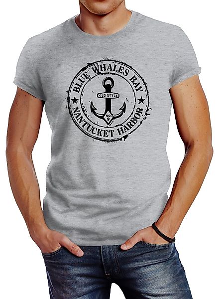 Neverless Print-Shirt Herren T-Shirt Anker Motiv günstig online kaufen