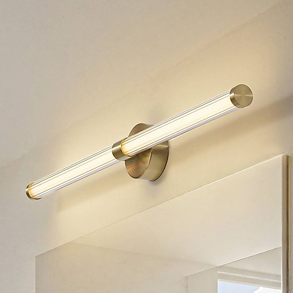 Lucande LED-Wandleuchte Melisa, gold, 90 cm, CCT, IP44 günstig online kaufen