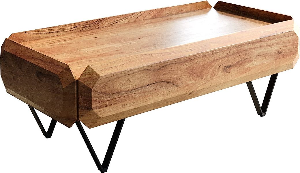 DELIFE Couchtisch Kiano, Akazie Natur 100x50 günstig online kaufen