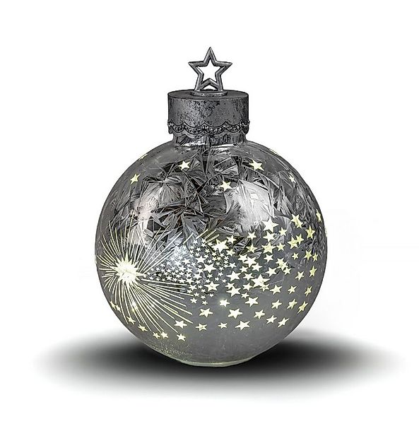 formano Dekofigur Deko-Kugel Silber-Frosty 35cm LED Licht Timer Beleuchtete günstig online kaufen