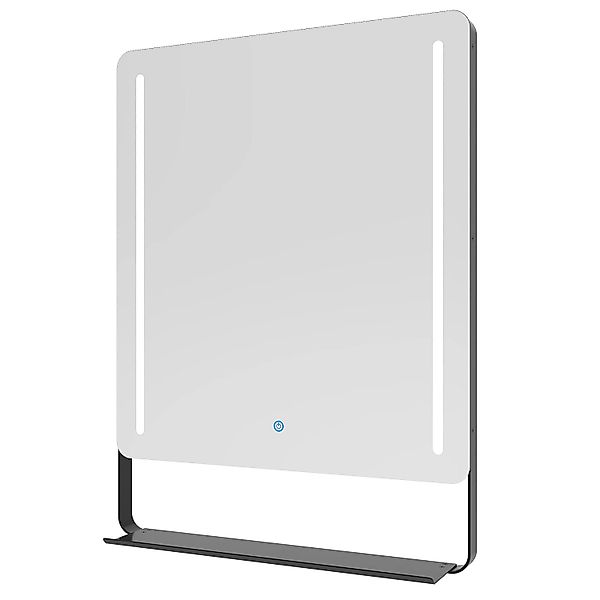Aquabatos LED Badspiegel 50 x 70 cm Schwarzer Aluminiumrahmen Badezimmerspi günstig online kaufen