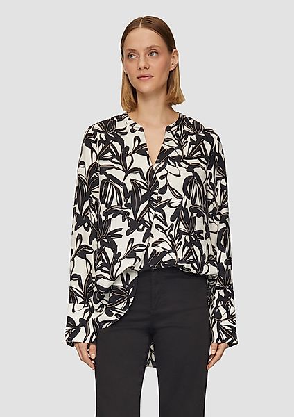 s.Oliver BLACK LABEL Langarmbluse Gemusterte Viskose-Bluse günstig online kaufen
