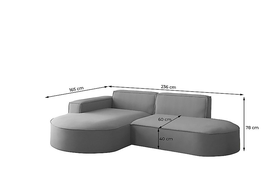 Fun Möbel Ecksofa Ecksofa Designersofa PALMA günstig online kaufen