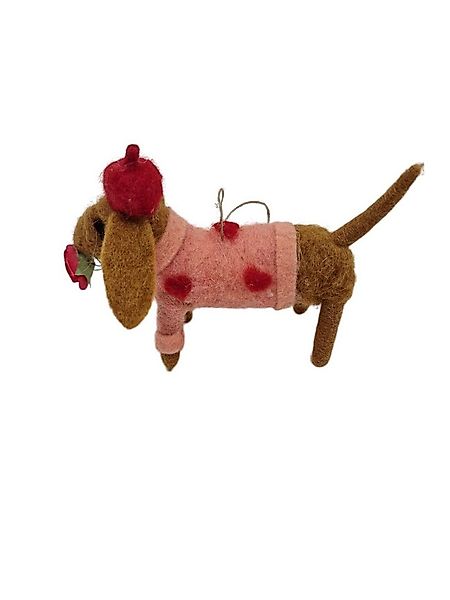 Werner Voß Dekohänger Niedlicher Filzhänger HUND mit Rose + rosa Pulli. Cha günstig online kaufen
